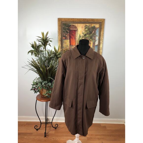 London Fog Women Mid-Length Brown Trench Coat Size Medium Removable Lining - Picture 1 of 12